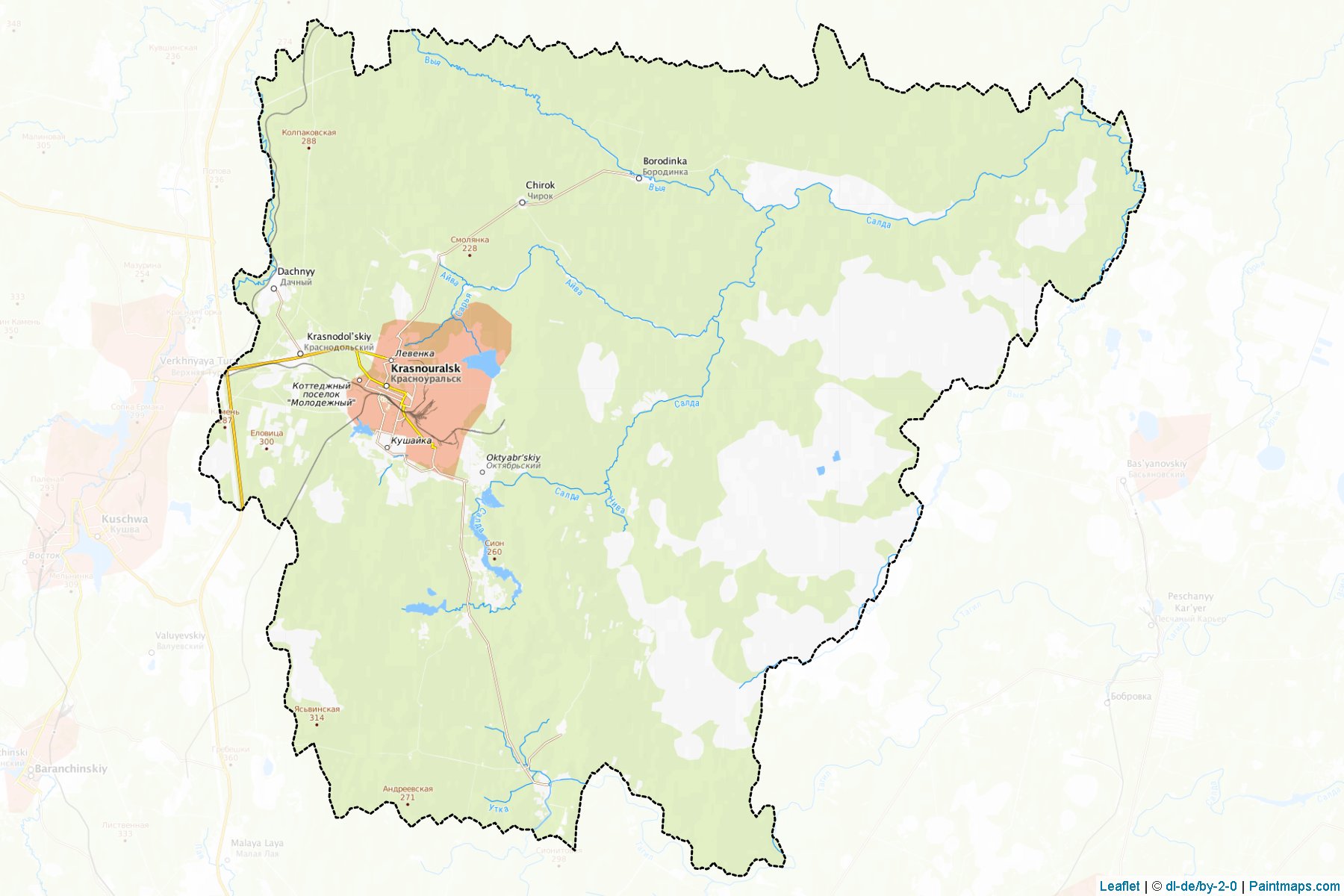 Krasnoural'sk (Sverdlovsk) Map Cropping Samples-1