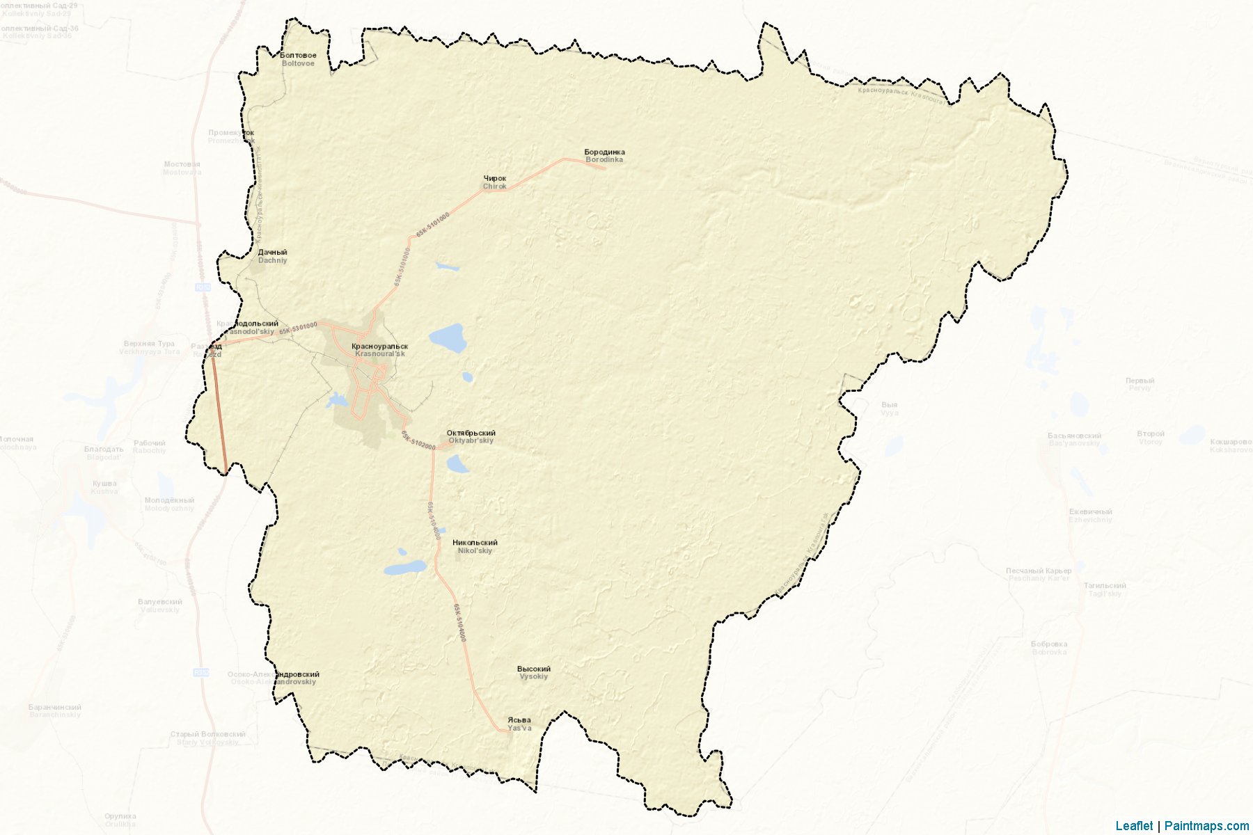 Krasnoural'sk (Sverdlovsk) Map Cropping Samples-2