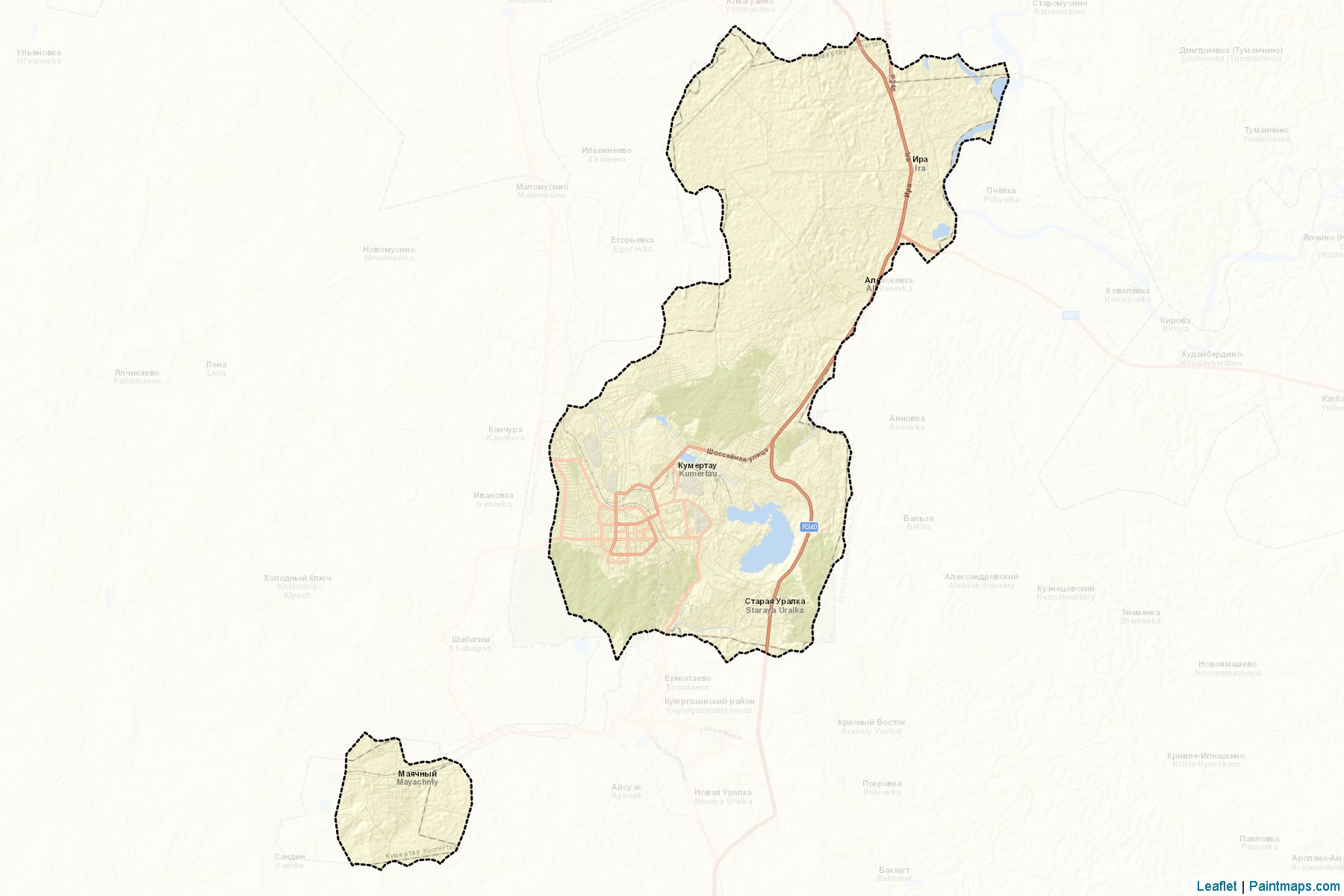 Kumertau (Bashkortostan) Map Cropping Samples-2