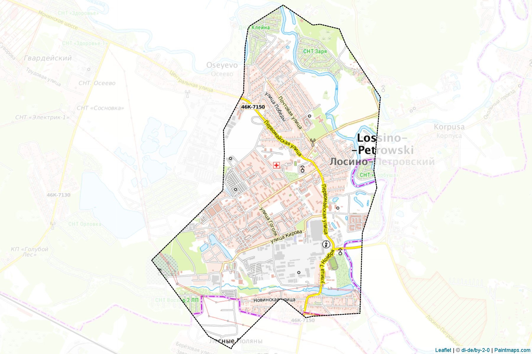 Losino-Petrovskiy (Moscow Oblast) Map Cropping Samples-1