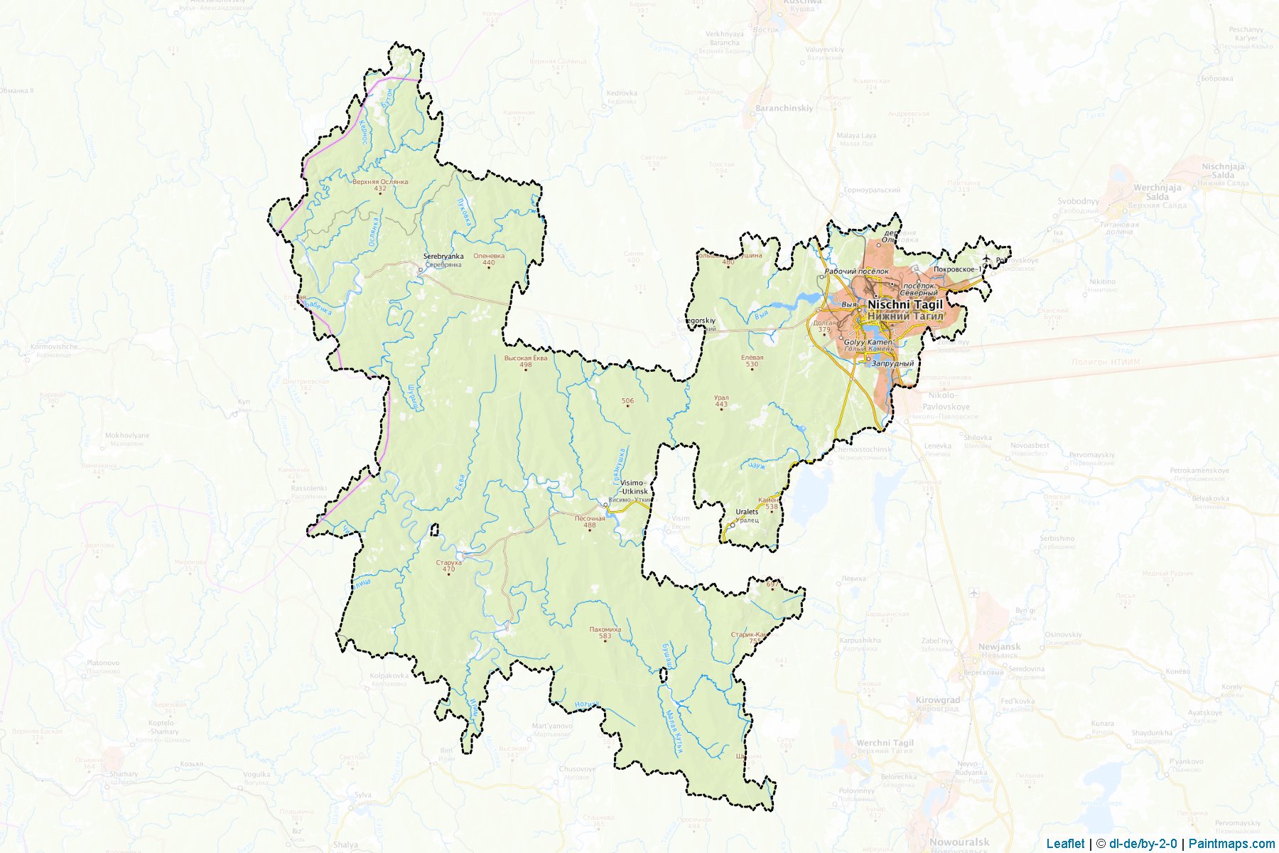 Muestras de recorte de mapas Nizhnij Tagil (Sverdlovsk)-1