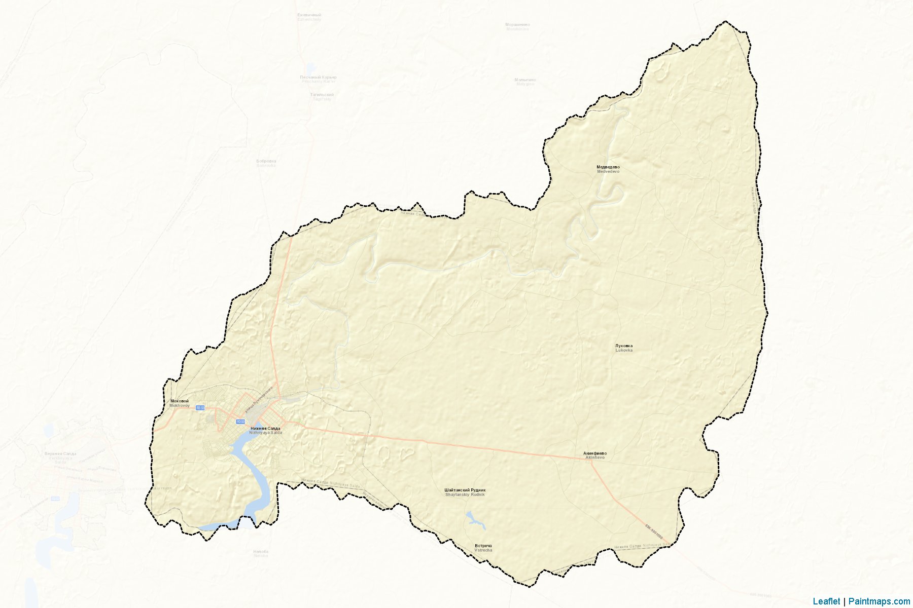 Muestras de recorte de mapas Nizhnjaja Salda (Sverdlovsk)-2