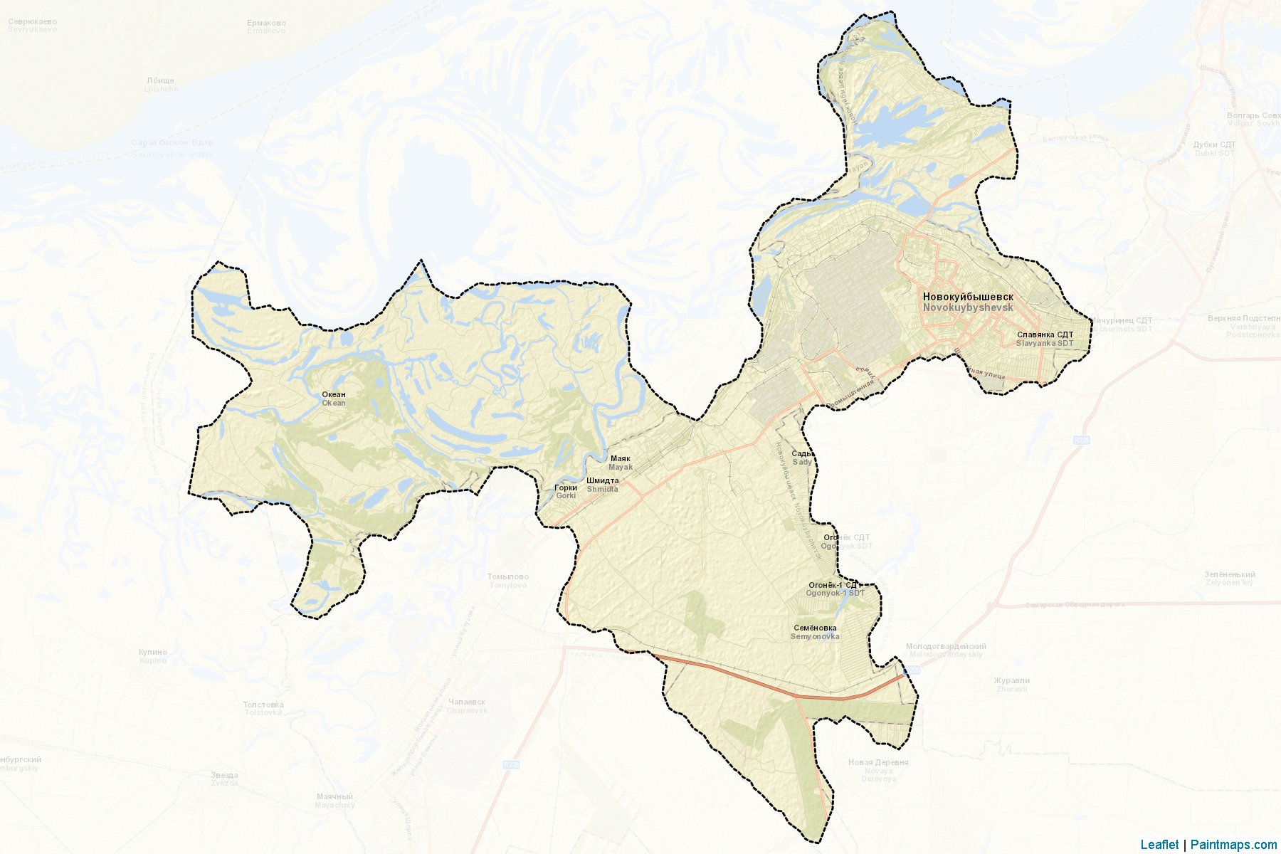 Novokujbyshevsk (Samara) Map Cropping Samples-2