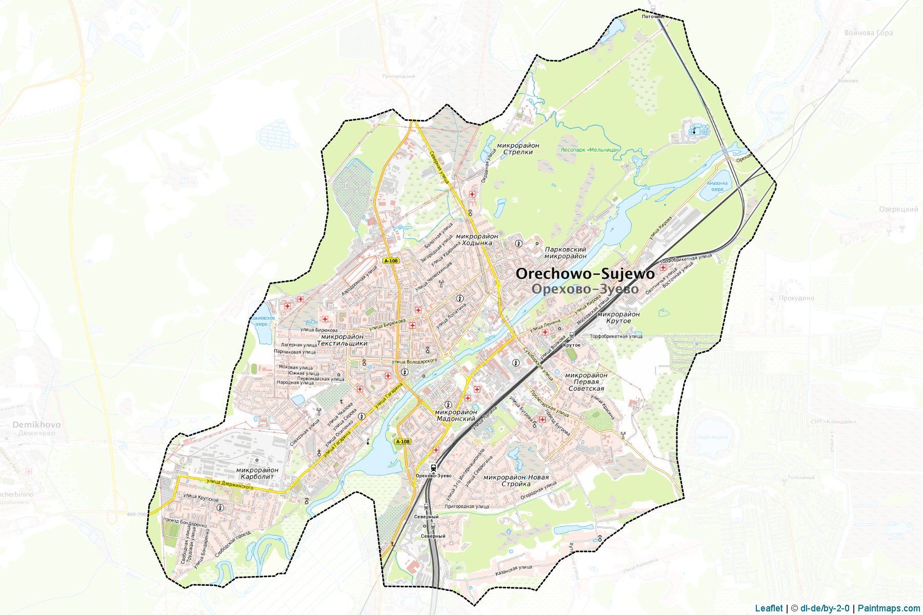 Orekhovo-Zuevo (Moscow Oblast) Map Cropping Samples-1