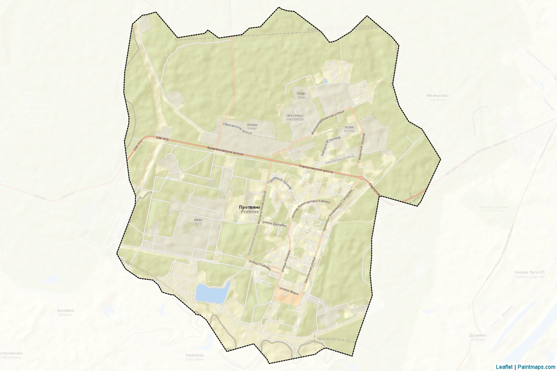 Protvino (Moscow Oblast) Map Cropping Samples-2