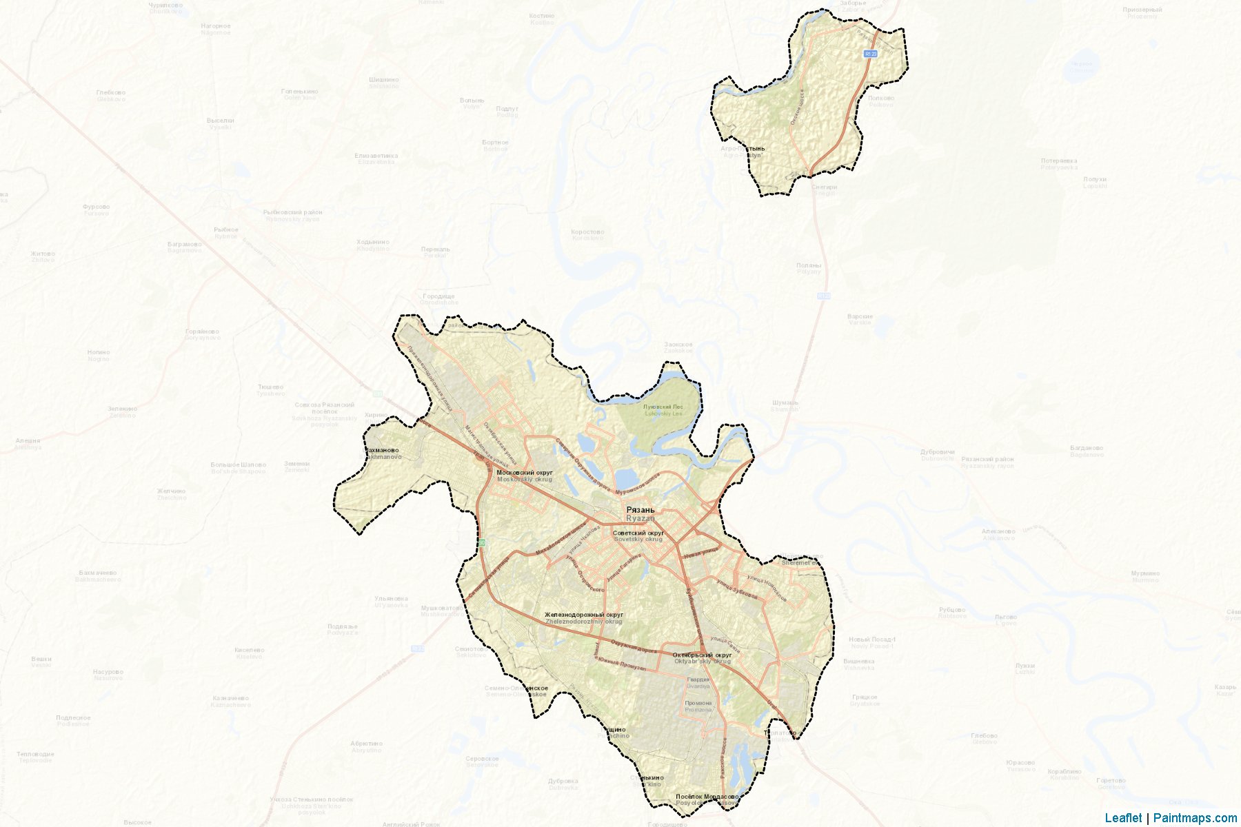 Rjazan' (Ryazan) Map Cropping Samples-2