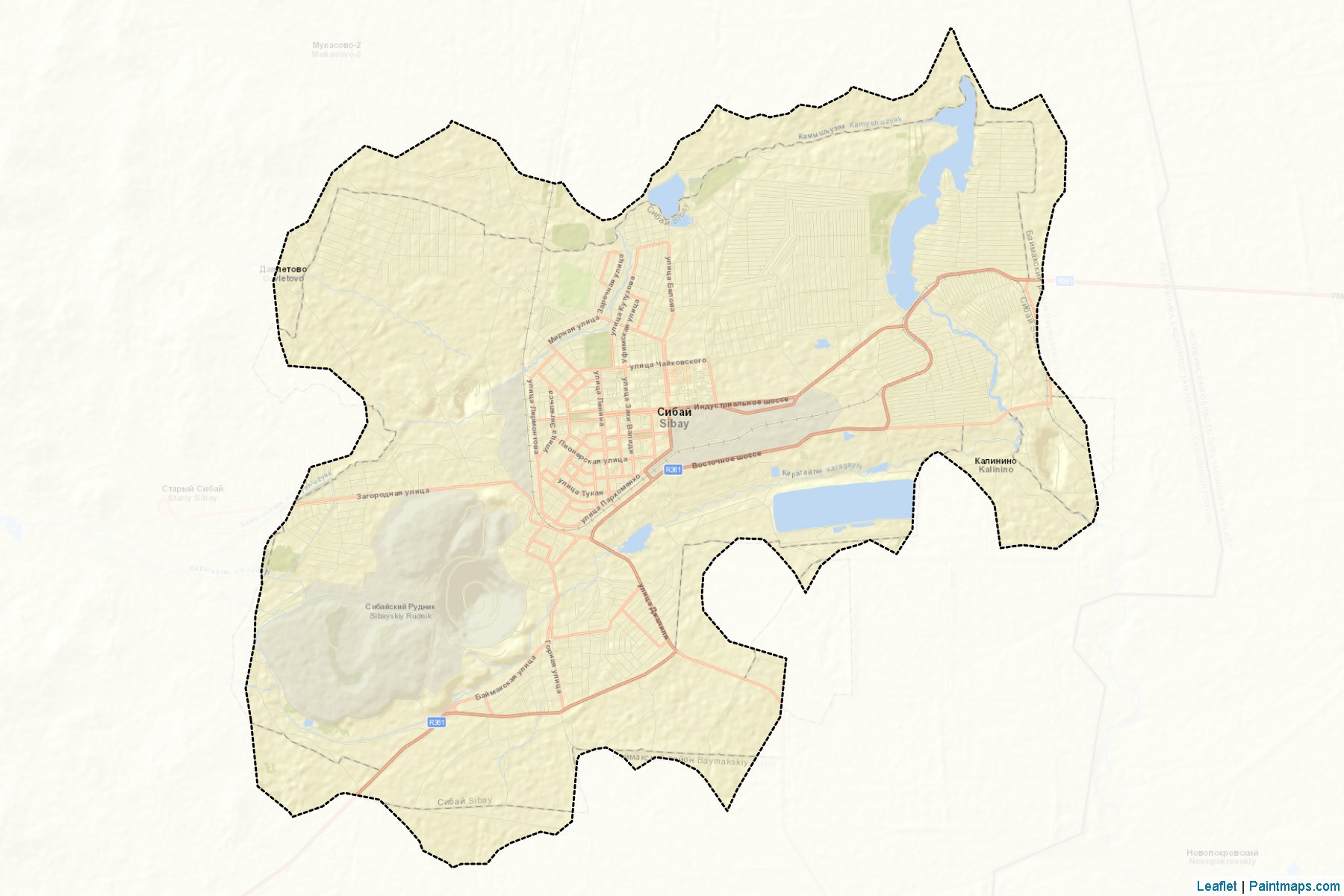 Muestras de recorte de mapas Sibaj (Bashkortostan)-2