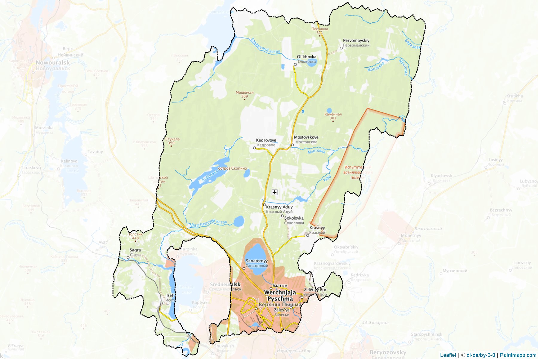 Verkhnjaja Pyshma (Sverdlovsk) Map Cropping Samples-1