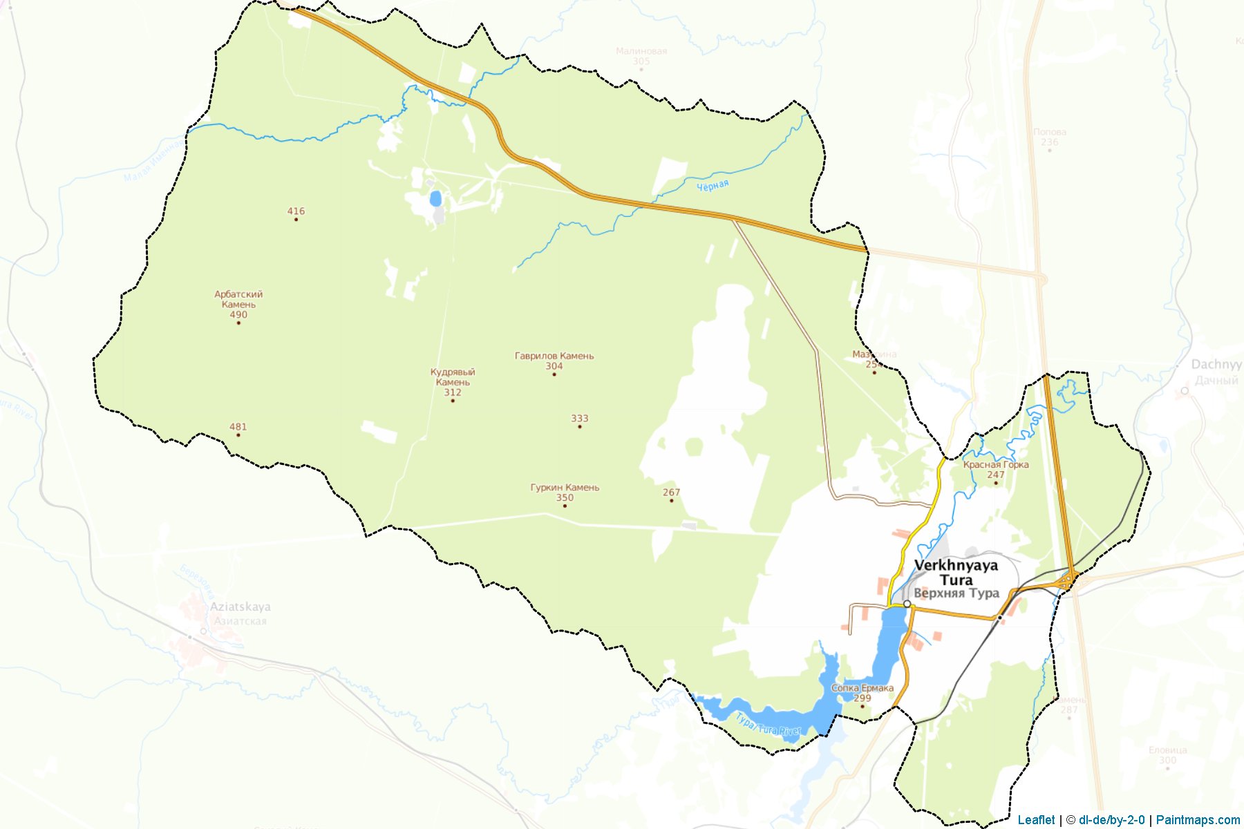 Verkhnjaja Tura (Sverdlovsk) Map Cropping Samples-1