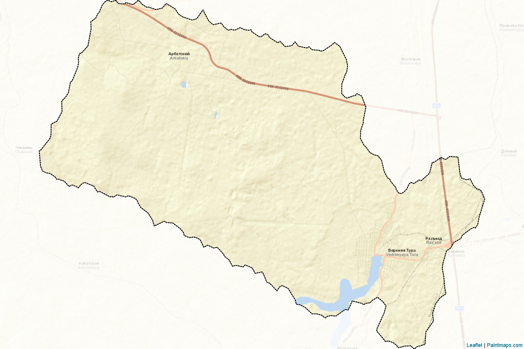 Verkhnjaja Tura (Sverdlovsk) Map Cropping Samples-2