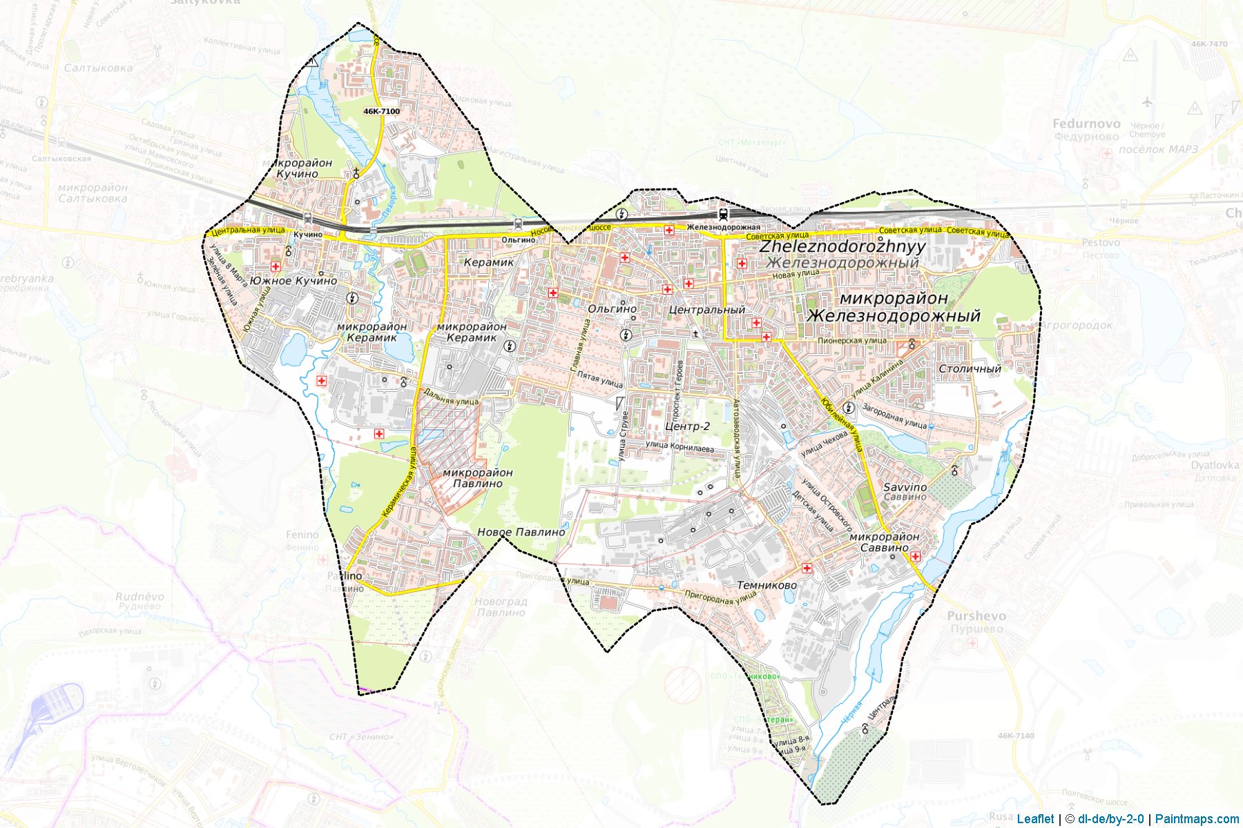 Zheleznodorozhnyj (Moscow Oblast) Map Cropping Samples-1