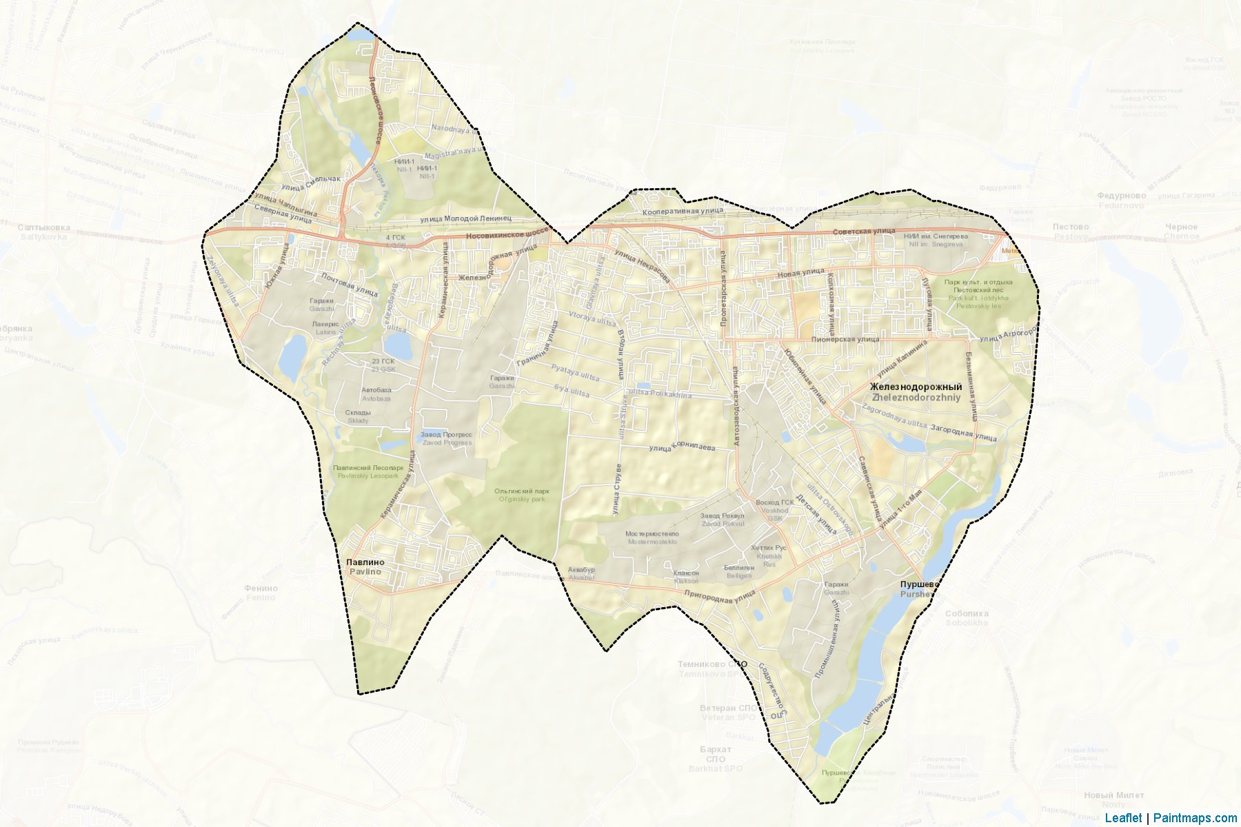 Zheleznodorozhnyj (Moscow Oblast) Map Cropping Samples-2