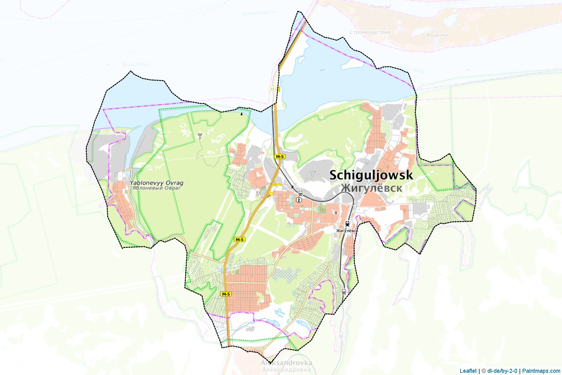 Muestras de recorte de mapas Zhigulevsk (Samara)-1