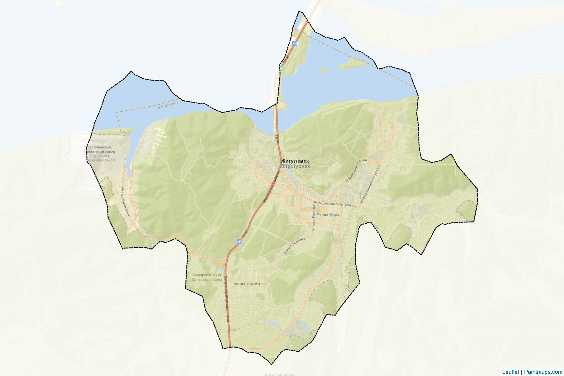 Muestras de recorte de mapas Zhigulevsk (Samara)-2