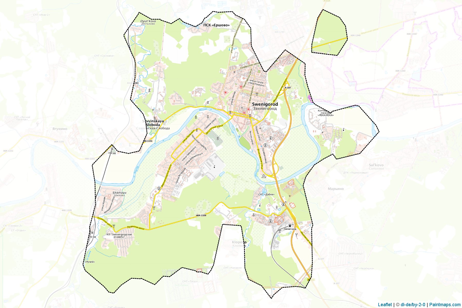 Zveni (Moscow Oblast) Map Cropping Samples-1