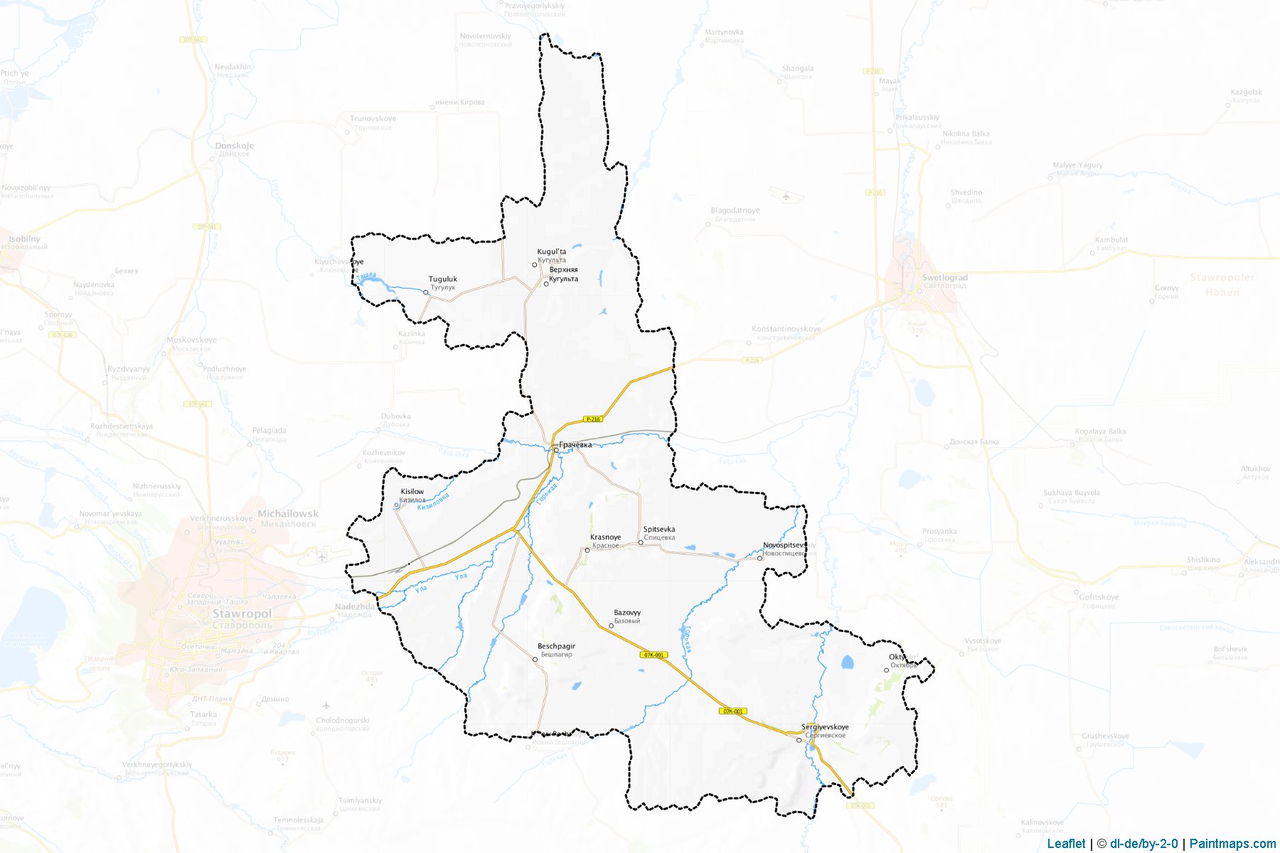 Muestras de recorte de mapas Grachevskiy (Stavropol)-1