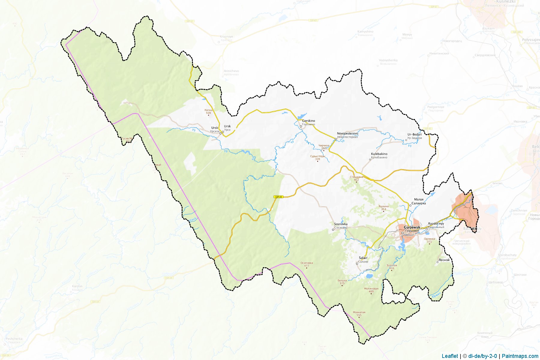 Muestras de recorte de mapas Gur'evskiy (Kemerovo)-1