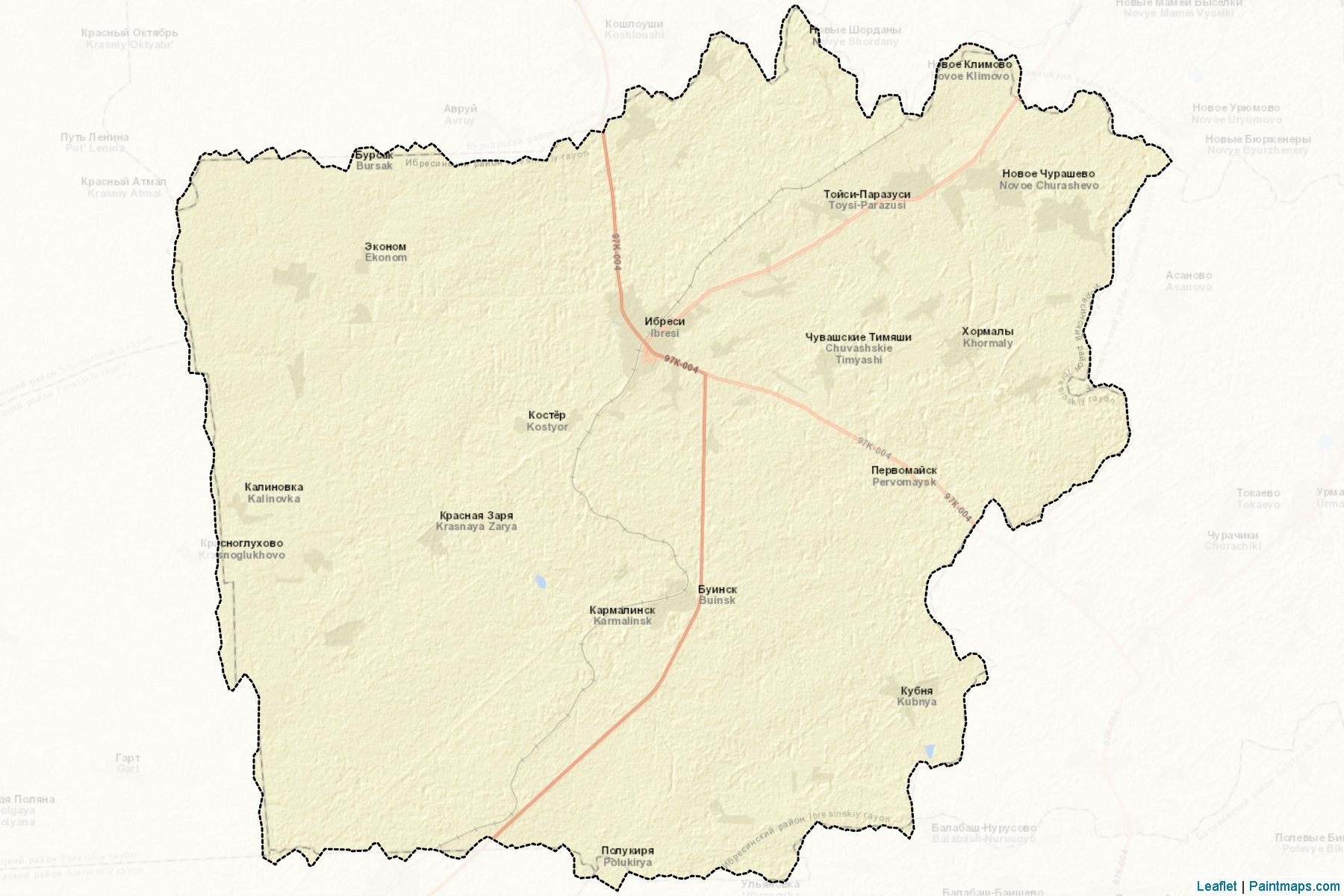 Muestras de recorte de mapas Ibresinskiy (Chuvash)-2