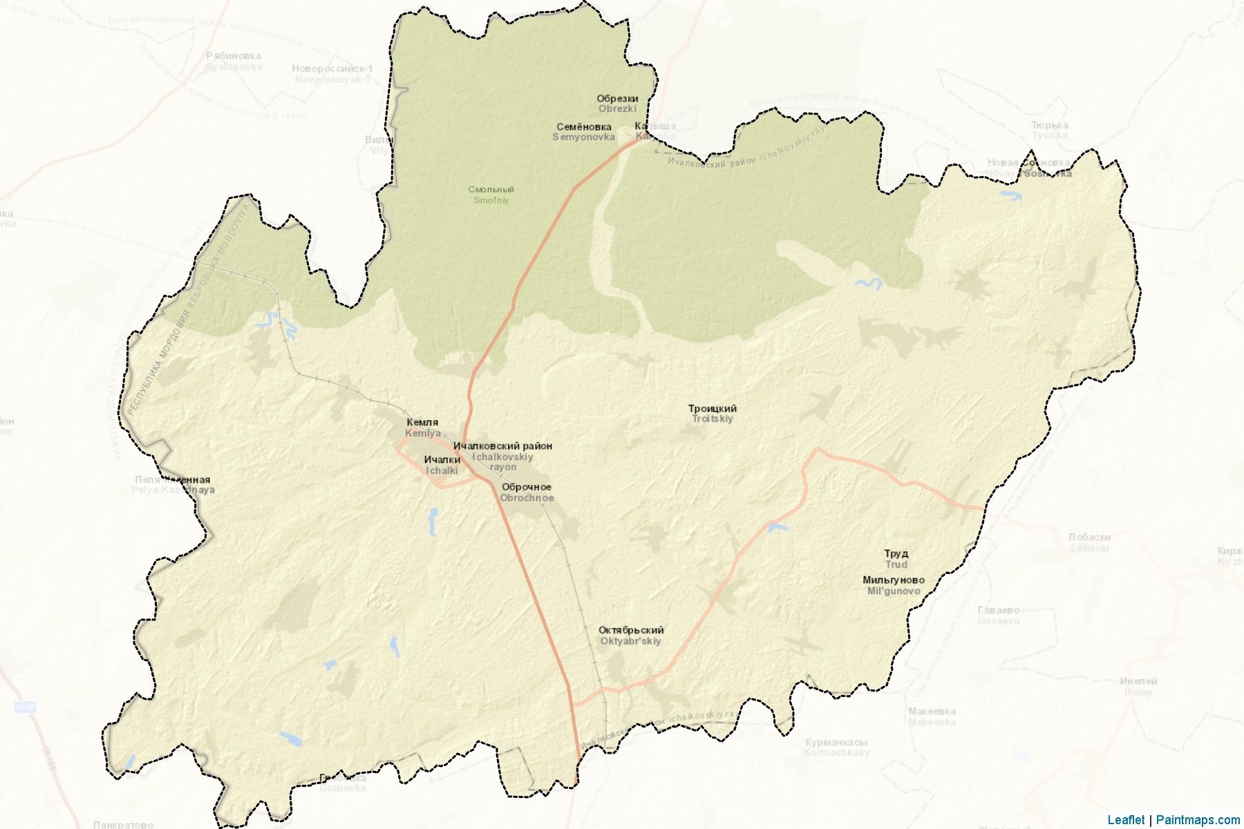 Ichalkovskiy (Mordovia) Map Cropping Samples-2