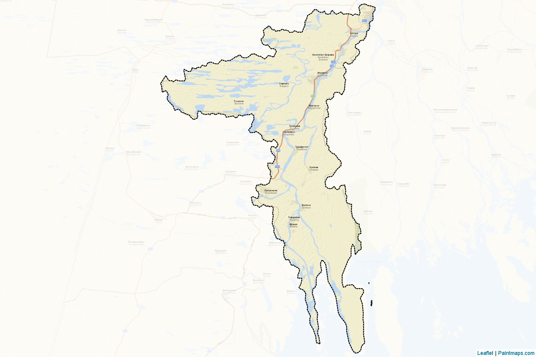 Muestras de recorte de mapas Ikrjaninskiy (Astrakhan)-2