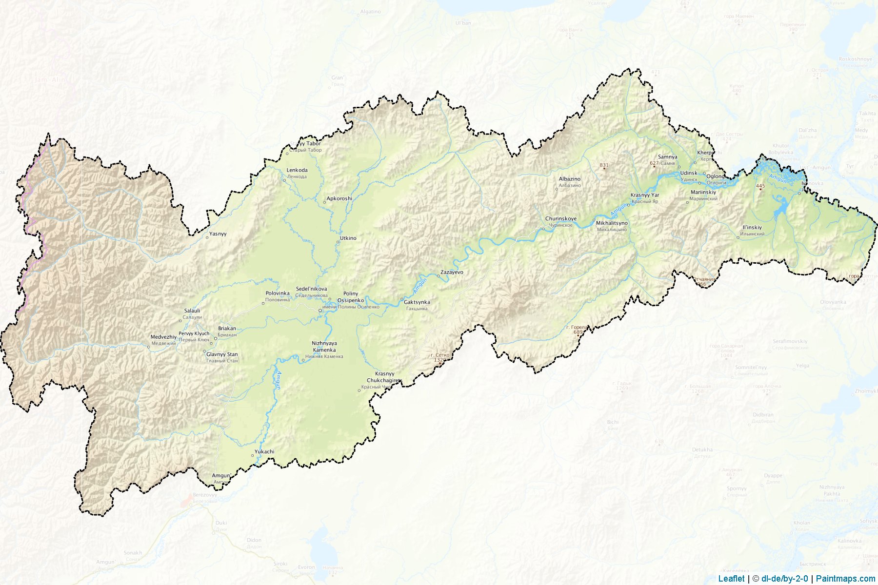 Muestras de recorte de mapas Imeni Poliny Osipenko (Khabarovsk)-1