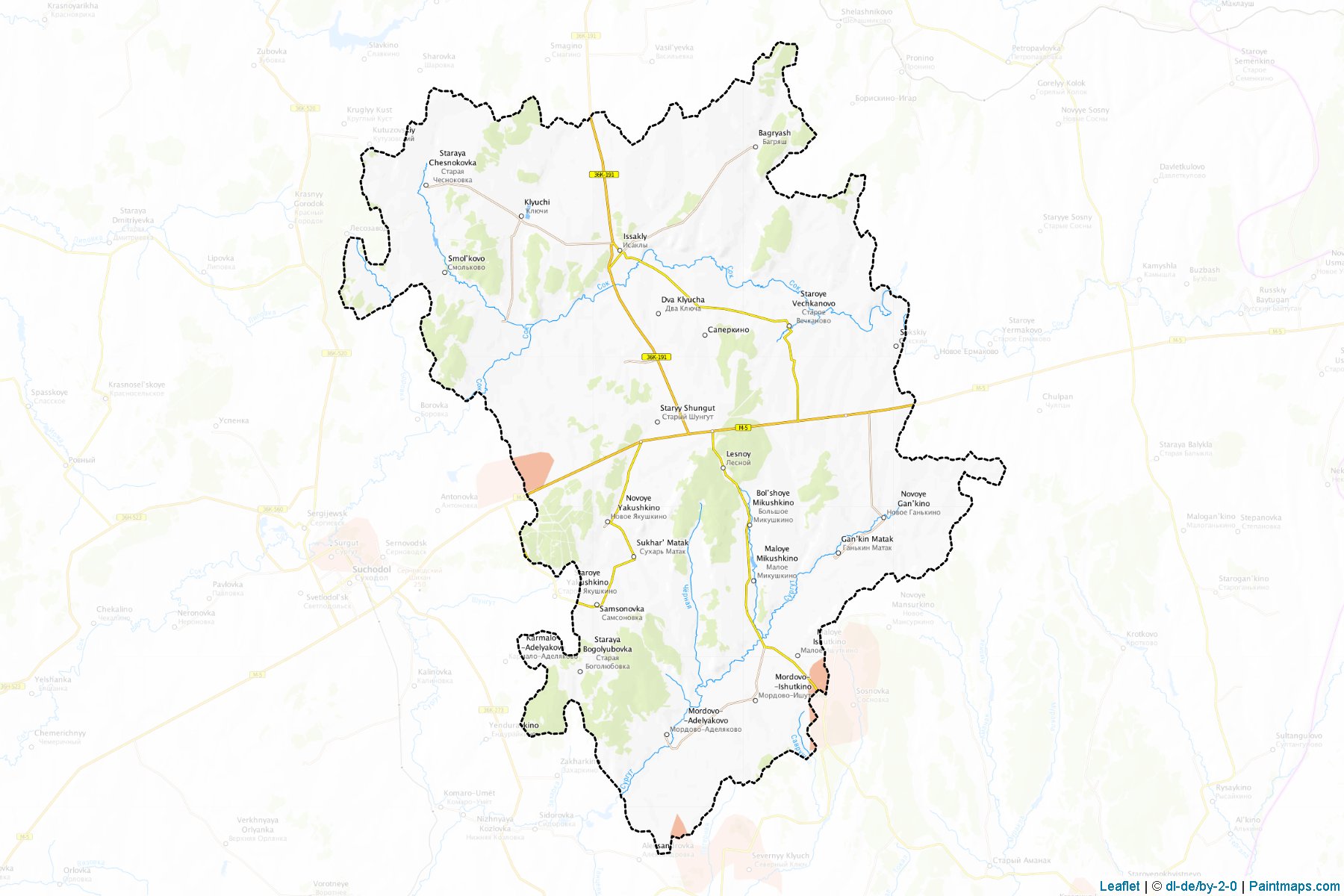 Muestras de recorte de mapas Isaklinskiy (Samara)-1