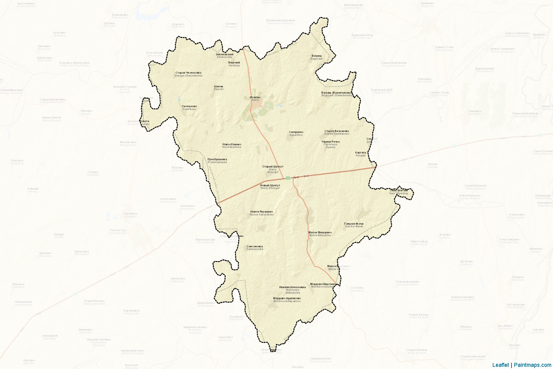 Muestras de recorte de mapas Isaklinskiy (Samara)-2