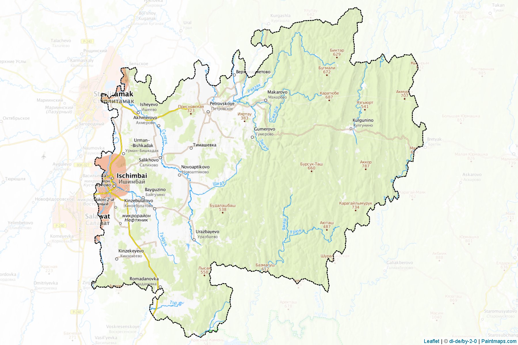 Ishimbajskiy (Bashkortostan) Map Cropping Samples-1