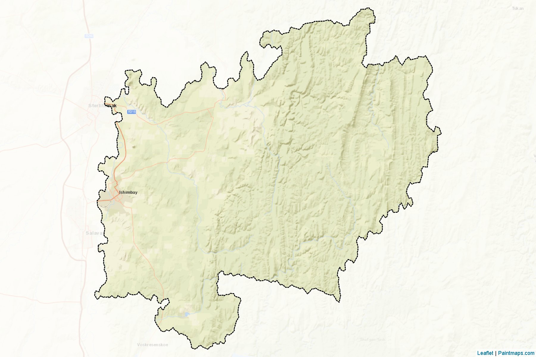 Ishimbajskiy (Bashkortostan) Map Cropping Samples-2