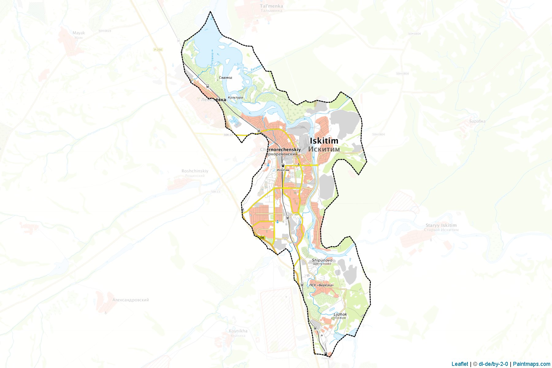 Muestras de recorte de mapas Iskitim (Novosibirsk)-1