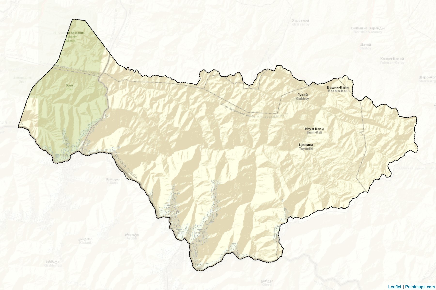 Itum-Kalinskiy (Chechnya) Map Cropping Samples-2