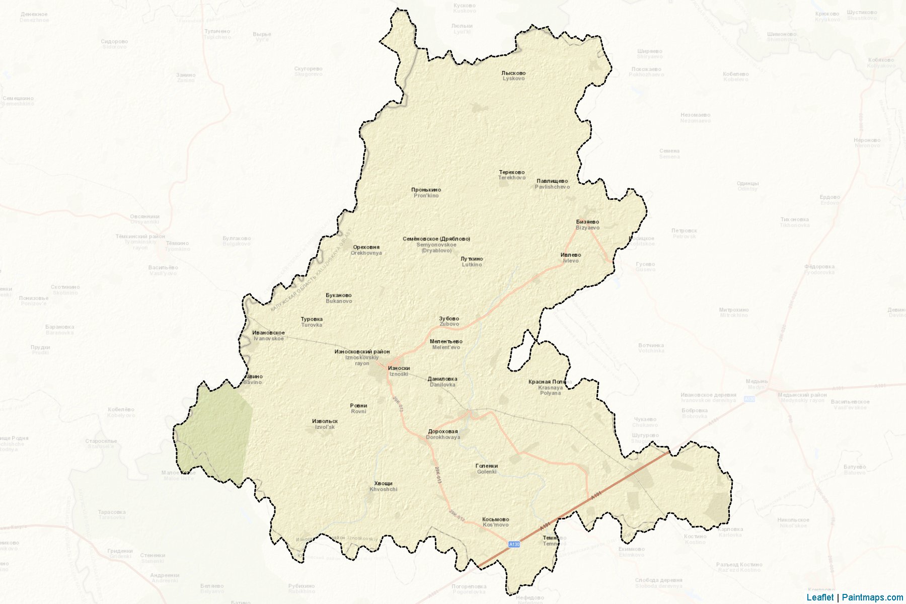 Muestras de recorte de mapas Iznoskovskiy (Kaluga)-2