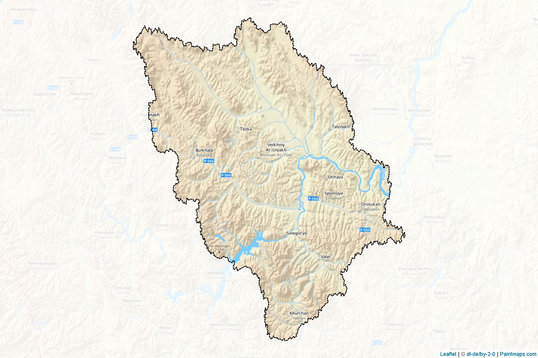 Muestras de recorte de mapas Jagodninskiy (Magadan)-1