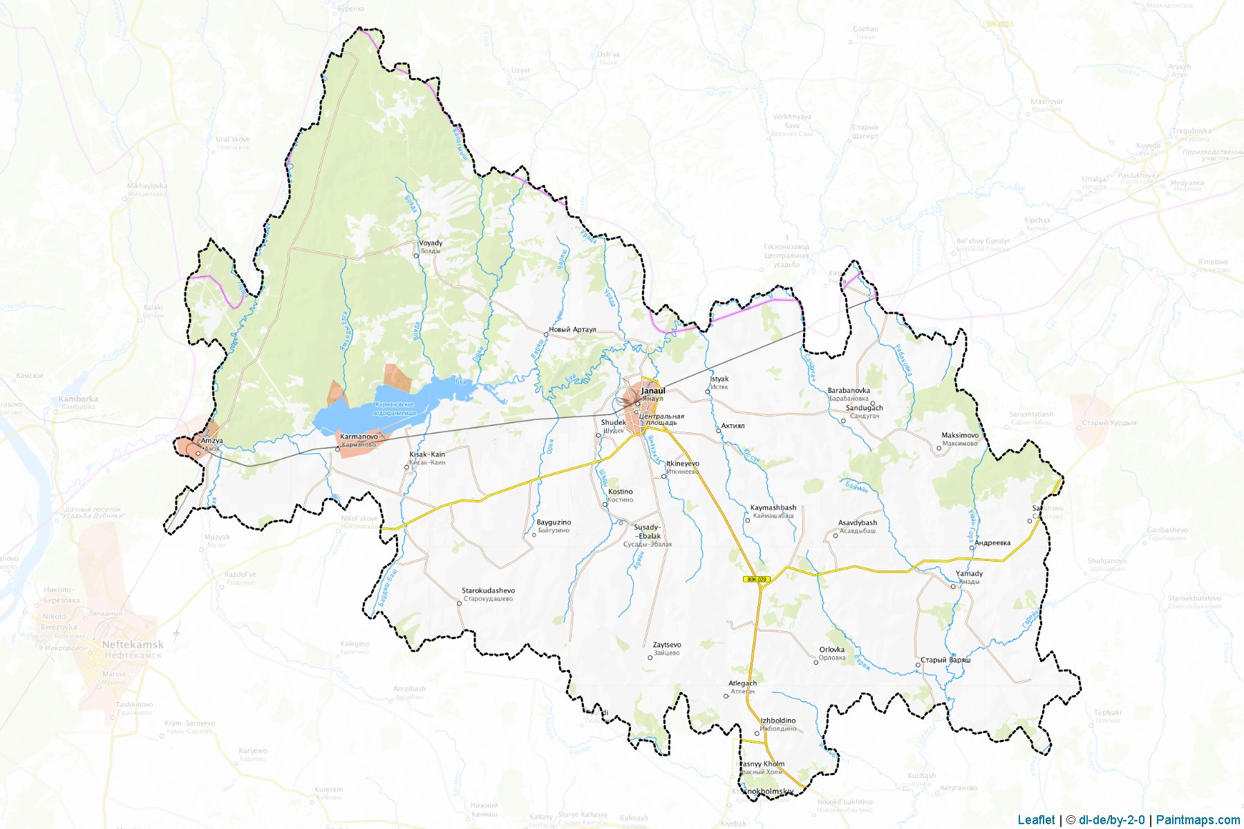 Muestras de recorte de mapas Janaul'skiy (Bashkortostan)-1