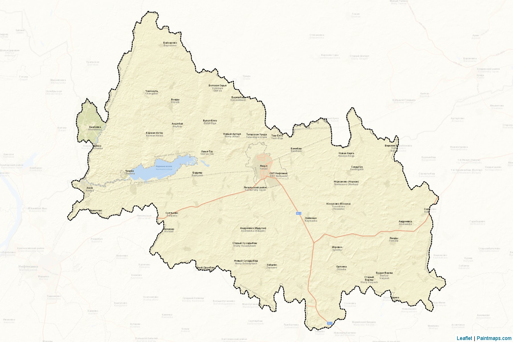 Muestras de recorte de mapas Janaul'skiy (Bashkortostan)-2