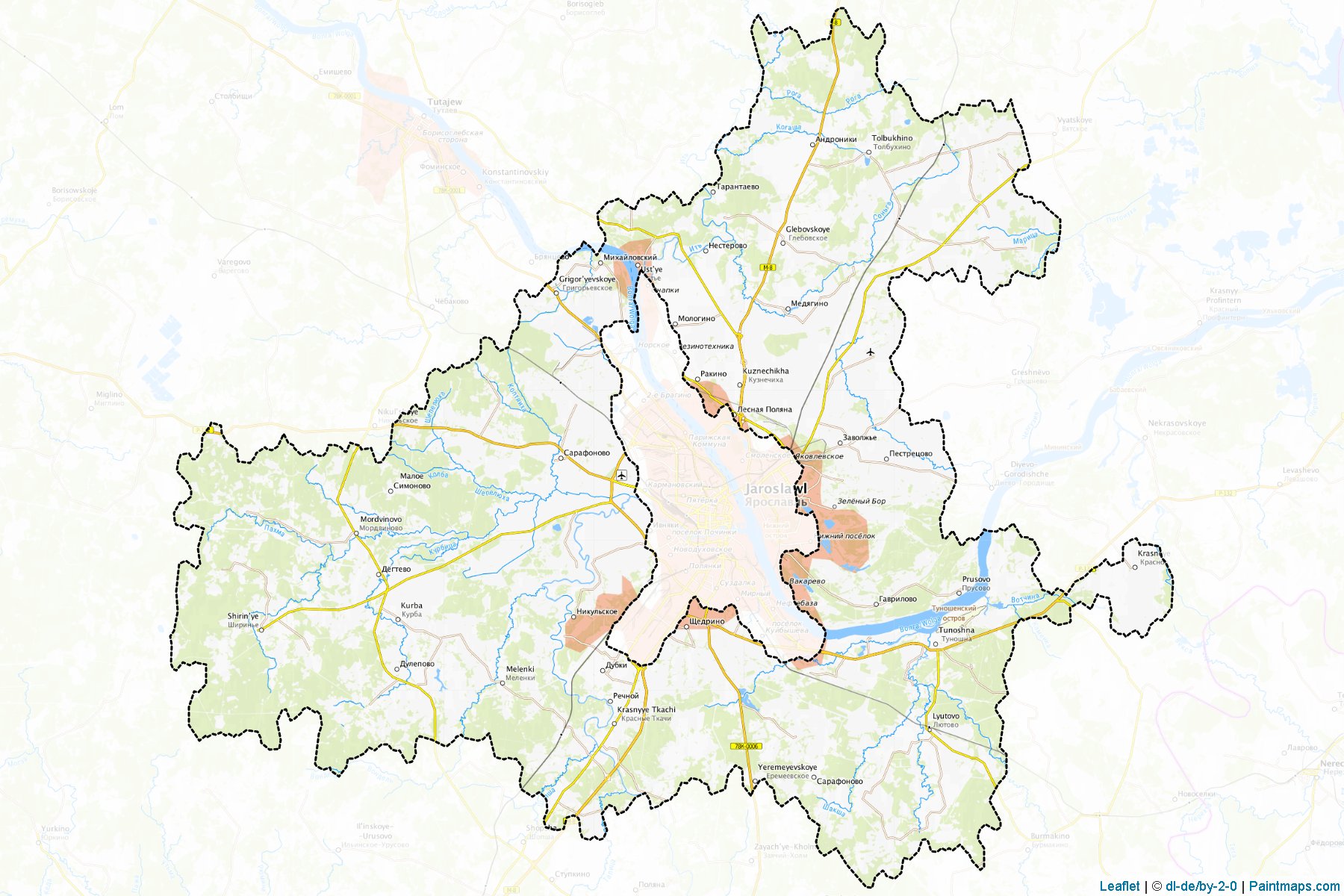 Muestras de recorte de mapas Jaroslavskiy (Yaroslavl)-1