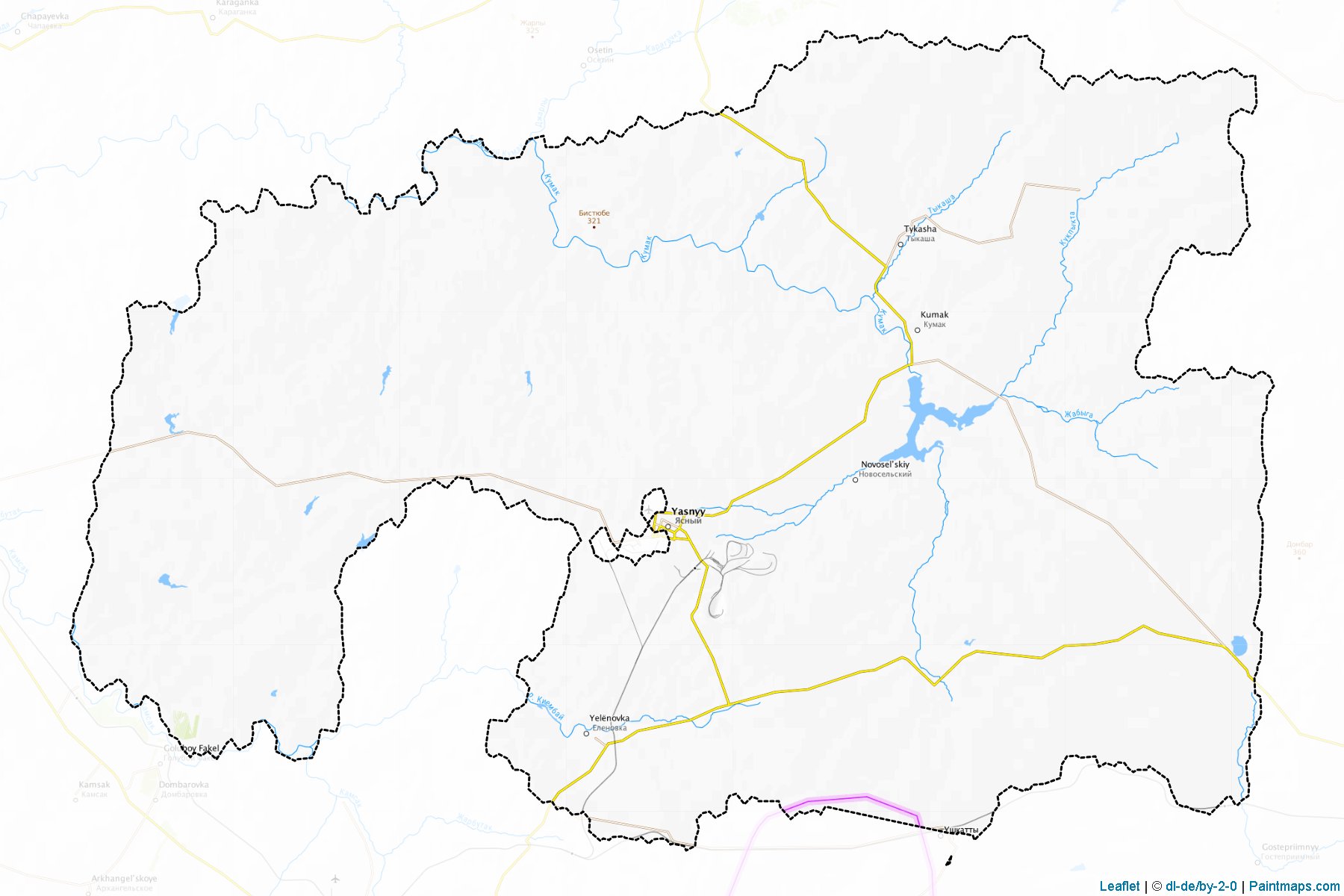 Muestras de recorte de mapas Jasnenskiy (Orenburg)-1