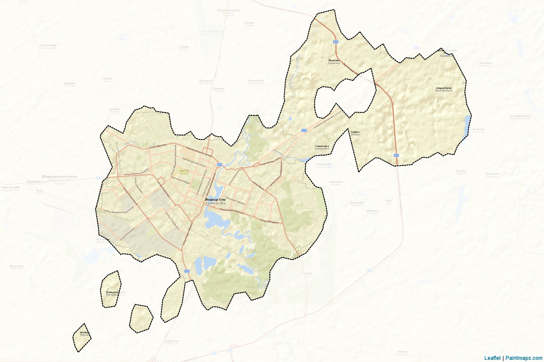 Muestras de recorte de mapas Joshkar-Ola (Mari El)-2