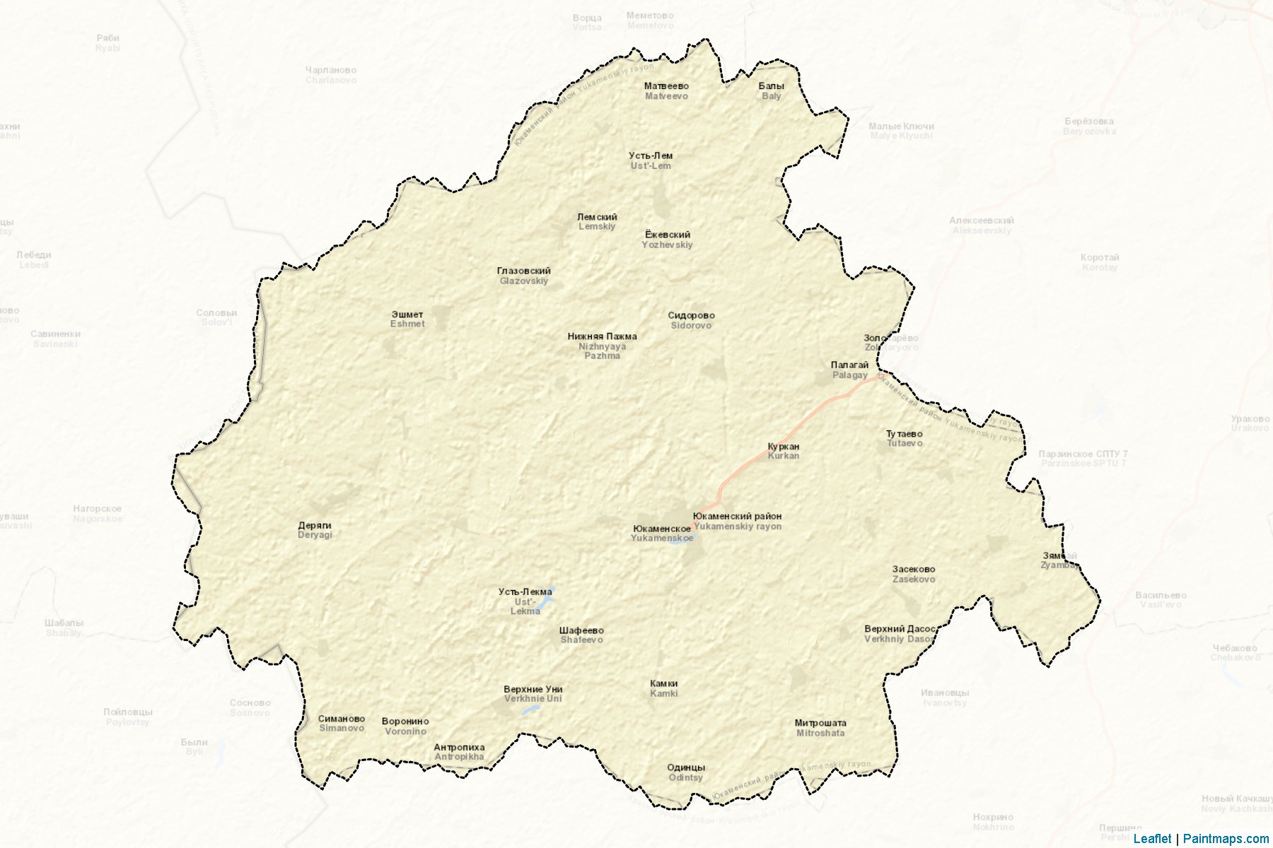 Muestras de recorte de mapas Jukamenskiy (Udmurt)-2