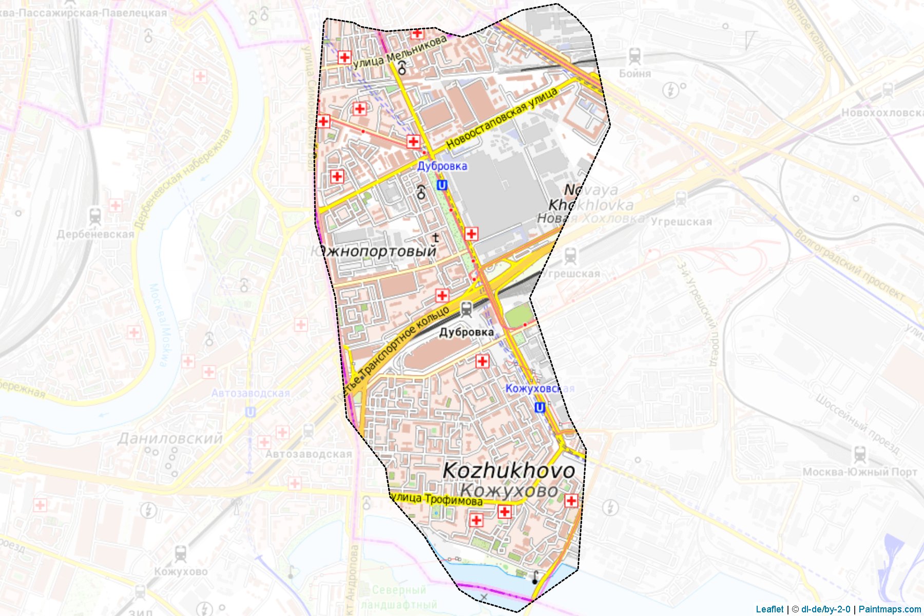 Muestras de recorte de mapas Juzhnoportovyj (Moscow)-1