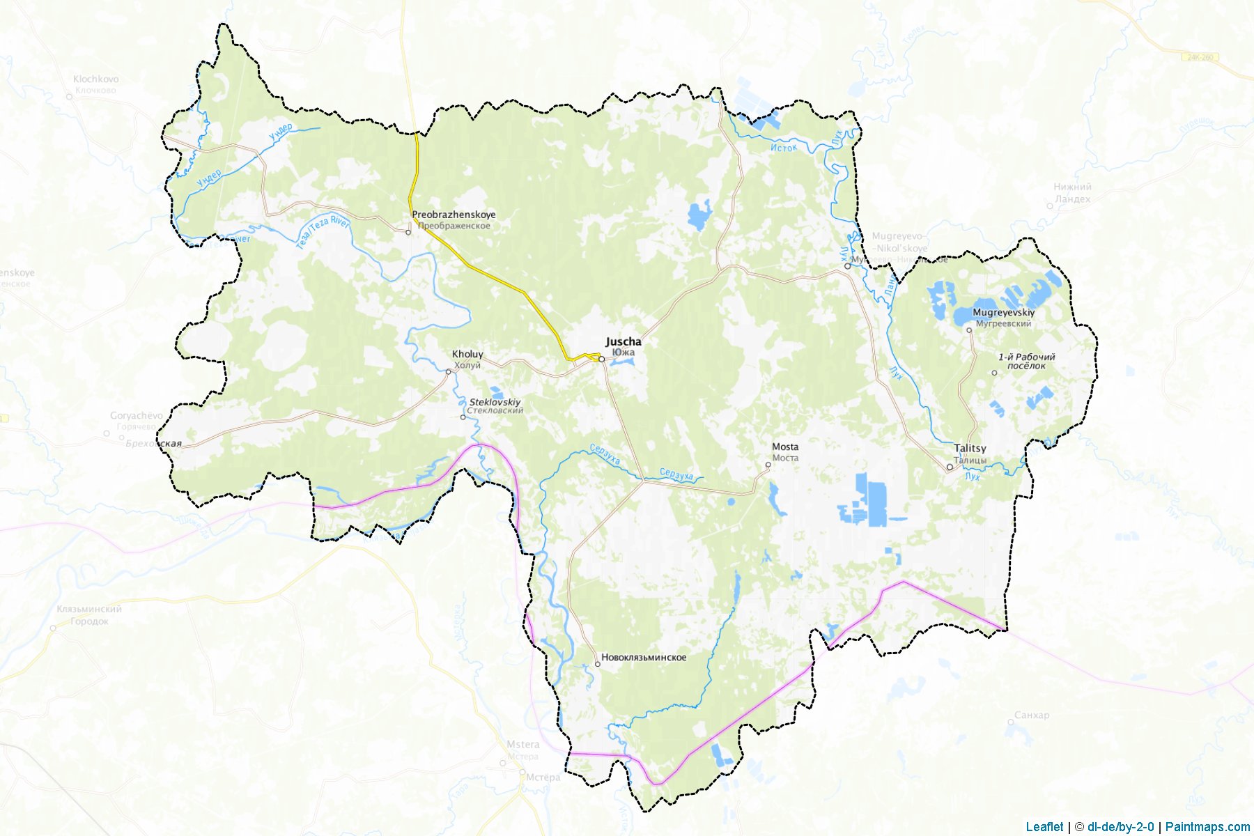 Muestras de recorte de mapas Juzhskiy (Ivanovo)-1