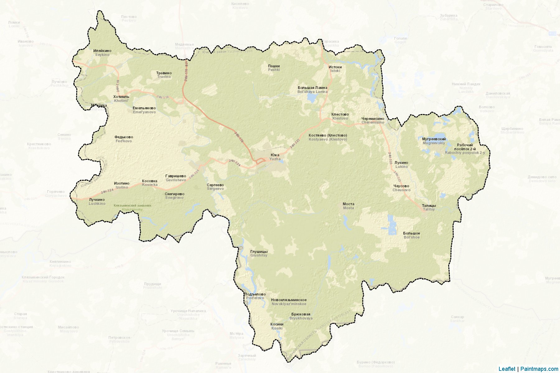 Muestras de recorte de mapas Juzhskiy (Ivanovo)-2