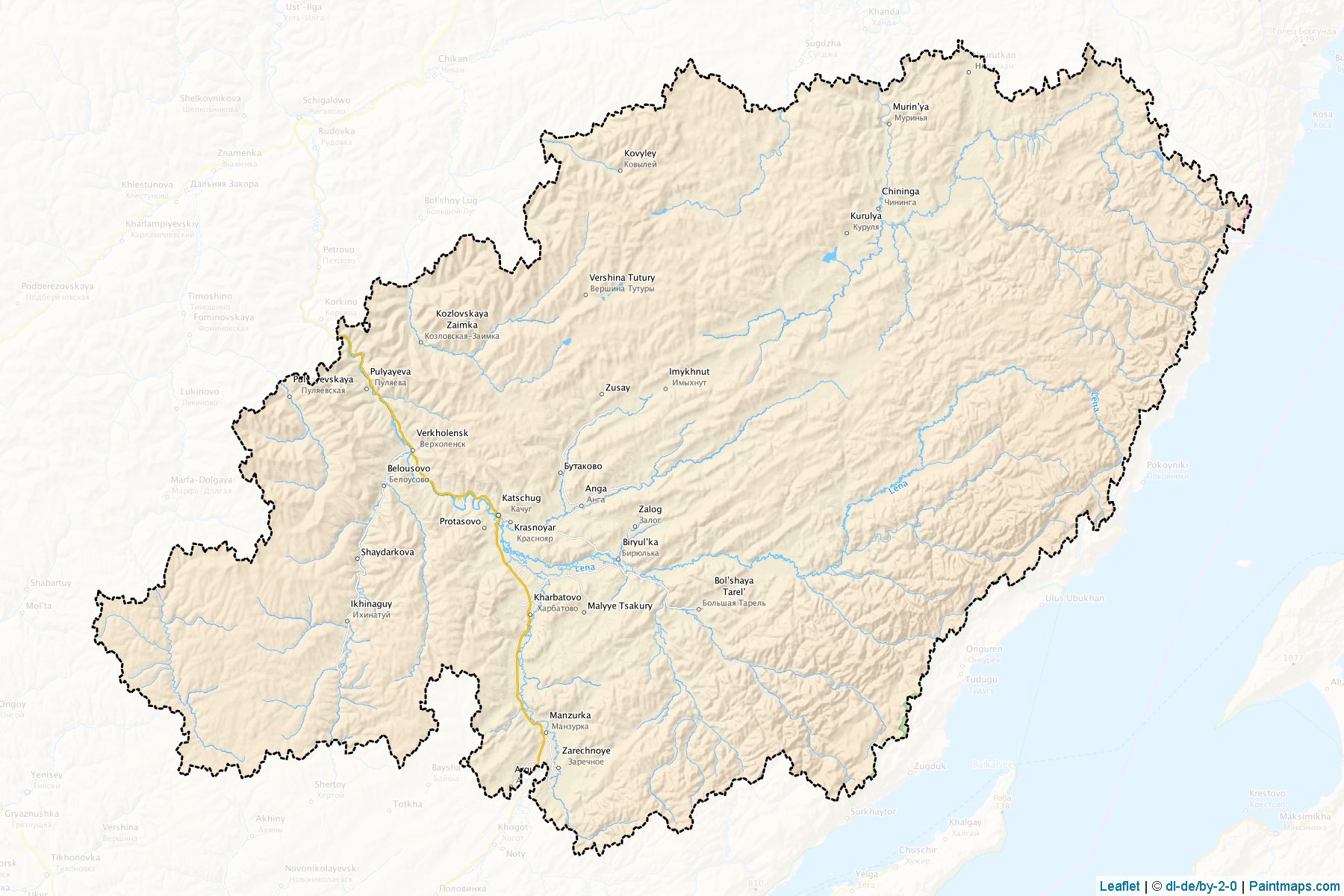 Kachugskiy (Irkutsk) Map Cropping Samples-1