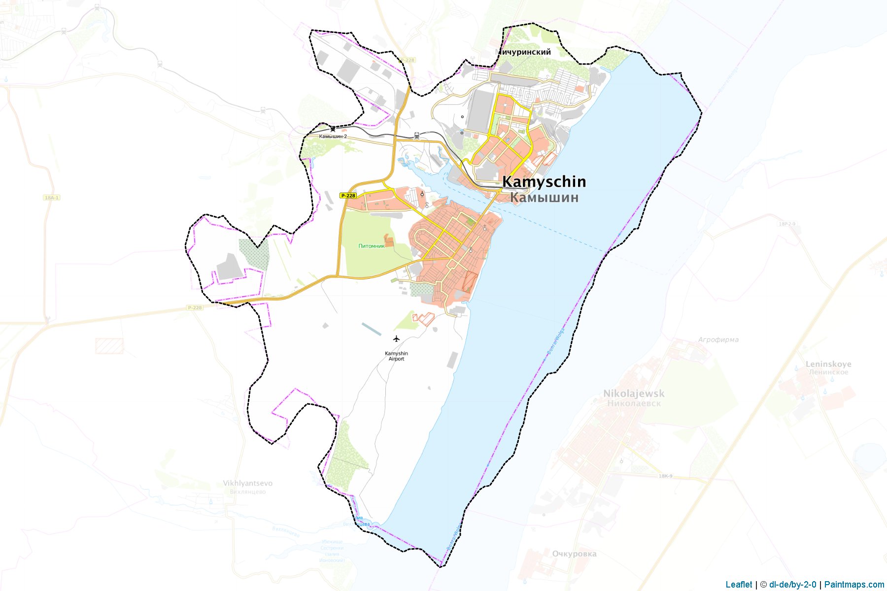 Muestras de recorte de mapas Kamyshin (Volgograd)-1