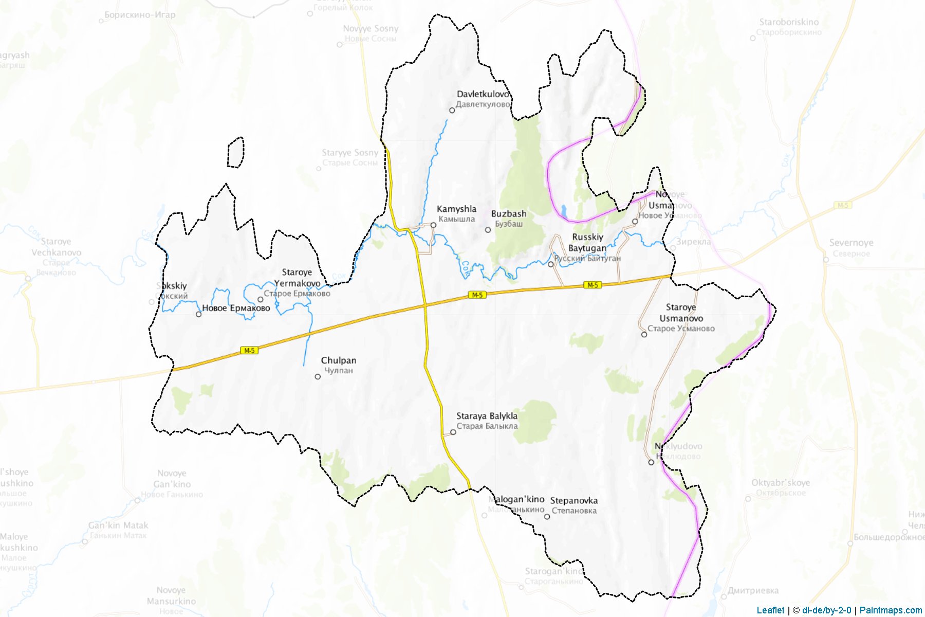 Muestras de recorte de mapas Kamyshlinskiy (Samara)-1