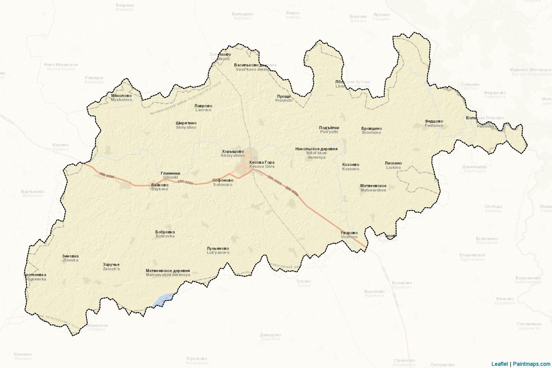 Muestras de recorte de mapas Kesovogorskiy (Tver)-2