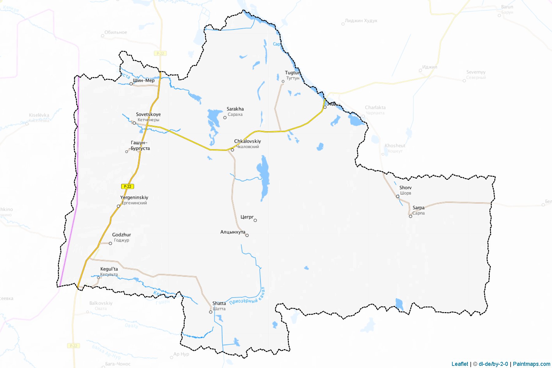 Muestras de recorte de mapas Ketchenerovskiy (Kalmykia)-1