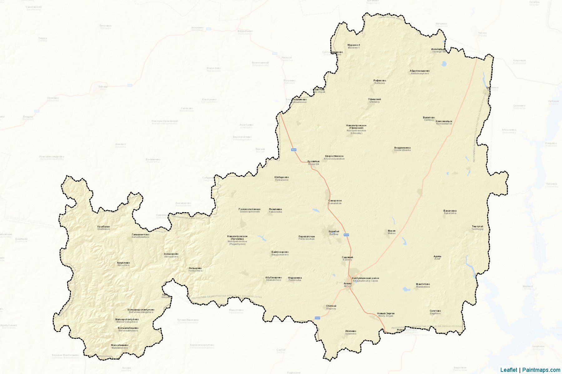 Muestras de recorte de mapas Khajbullinskiy (Bashkortostan)-2