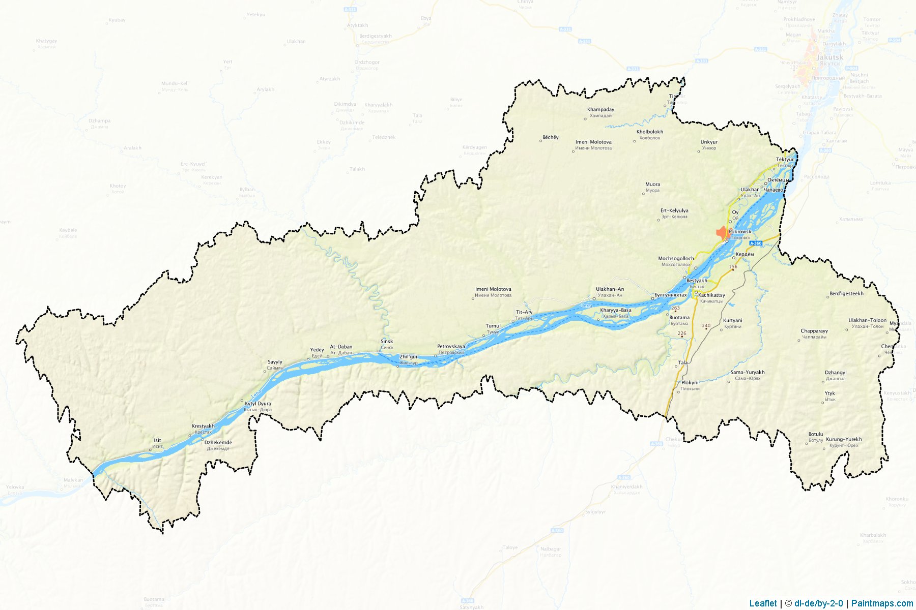 Muestras de recorte de mapas Khangalasskiy (Sakha)-1