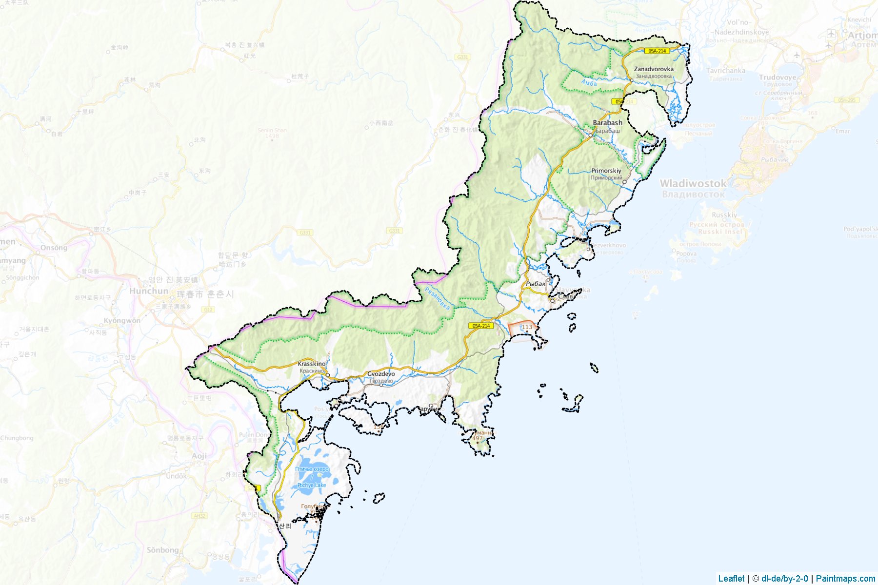 Muestras de recorte de mapas Khasanskiy (Primorsky)-1